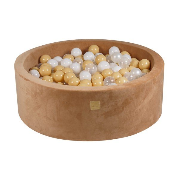 Helepruun sametist pallibassein ø 90x30 cm Montessori - Meowbaby