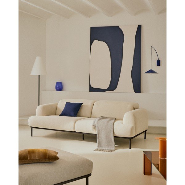 Beež bukleekangast diivan 234 cm Aurum - Kave Home-image-1