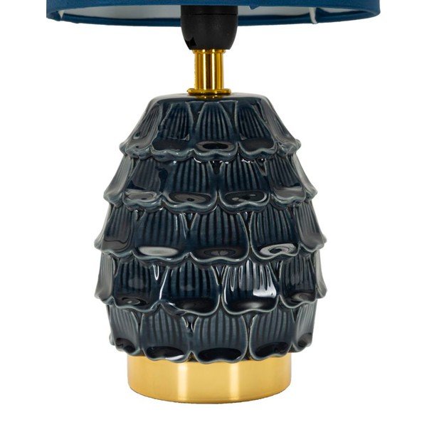 Sinine keraamiline laualamp tekstiilist varjuga (kõrgus 30,5 cm) Pigny - Mauro Ferretti-image-2