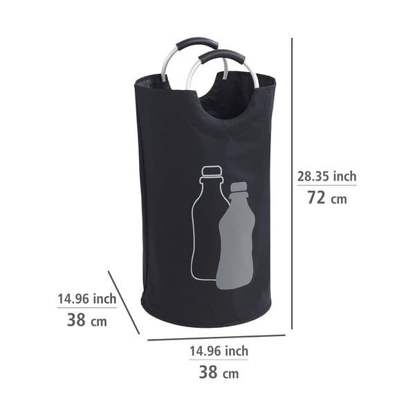 Must prügikast klaaspudelite jaoks - Wenko-image-2