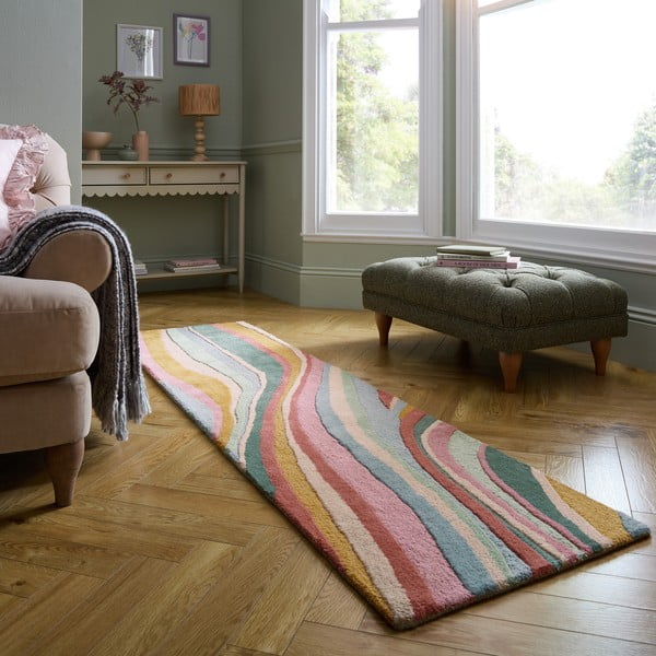 Käsitsi kootud villane koridorivaip 60x230 cm Abstract Flow - Flair Rugs-image-1