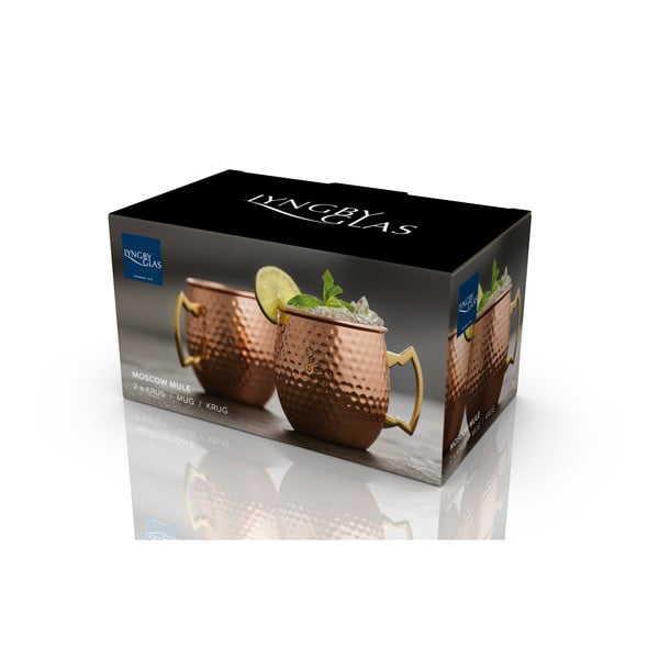 Vasevärvi terasest kruusid 2tk komplektis 400 ml Moscow Mule - Lyngby Glas-image-4