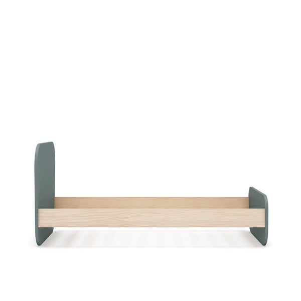 Hallikasroheline männipuidust lastevoodi koos voodipõhjaga 90x190 cm Esteban – Marckeric-image-3