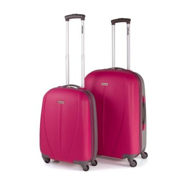 Sada 2 růžových cestovních kufrů na kolečkách Arsamar Wright
