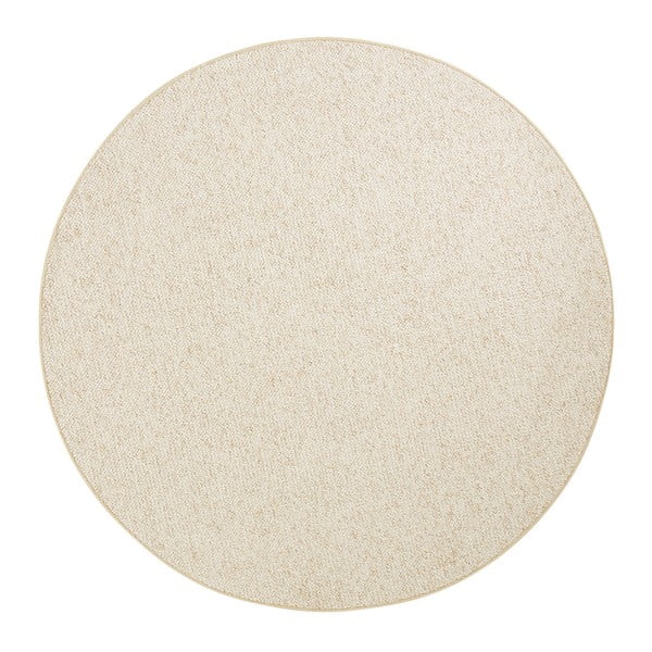 Kruhový koberec BT Carpet Wolly v krémové barvě, ⌀ 133 cm