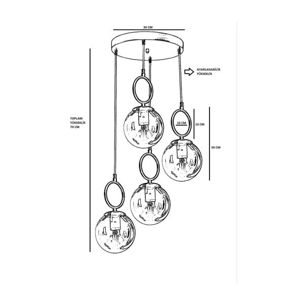 Valge-kuldne rippvalgusti klaasist varjuga ø 30 cm Morino - Opviq lights-image-3