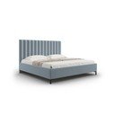 Helesinine polsterdatud kaheinimese voodi koos voodipõhjaga ja panipaigaga 200x200cm Casey - Mazzini Beds