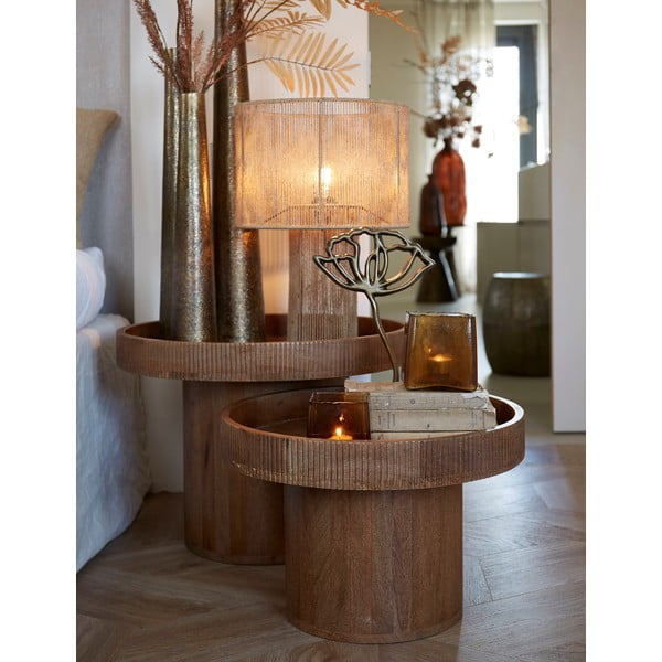 Ümmargune mangopuidust diivanilaud ø 60 cm Kalomo - Light & Living-image-1