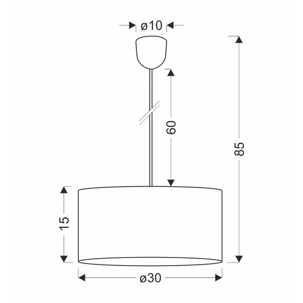 Konjakipruun rippvalgusti tekstiilist varjuga ø 30 cm Ecoline - Candellux Lighting-image-2