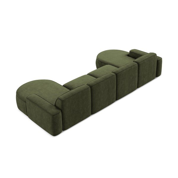 Roheline šenillist nurgadiivan (U-kujuline) Omao - Makamii-image-3