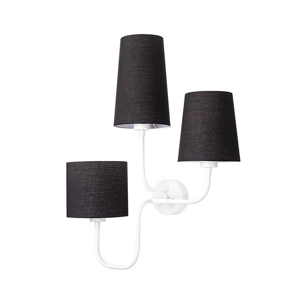 Bílé kovové nástěnné svítidlo s černými stínidly Opviq lights Eleni