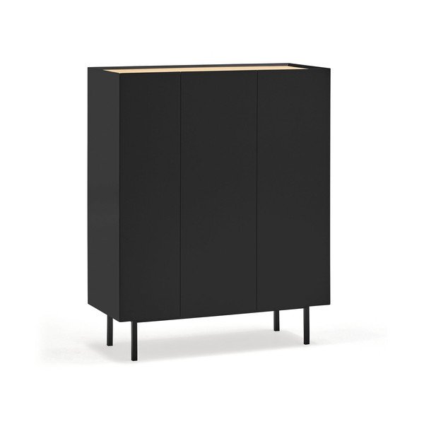 Must kõrge tammedekooriga kummut 95x120 cm Arista – Teulat-image-4