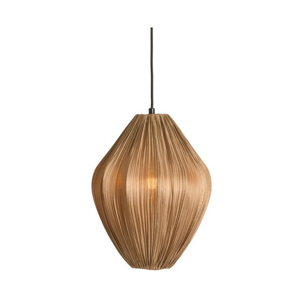 Pruun ripplamp tekstiilist varjuga, ø 12 cm Verita - Light & Living-image-1