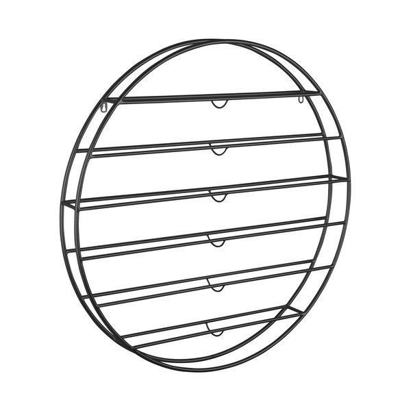 Must metallist seinale paigaldatav veiniriiul pudelite arv 12 80x80x9 cm Redondo - PT LIVING-image-3