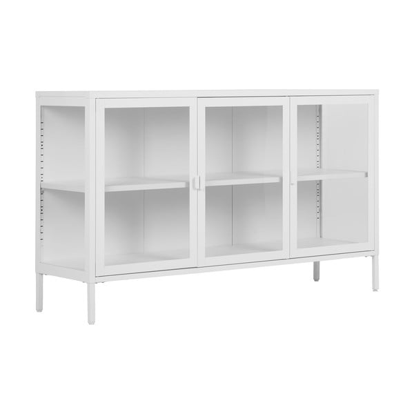 Valge metallist vitriinkapp 140x85 cm Brisbane - House Nordic-image-1