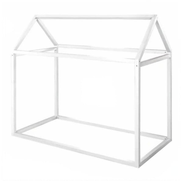 Valge majakujuline lastevoodi 70x140 cm Montessori - Roba