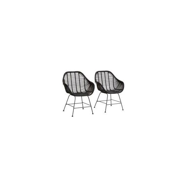 Mustad rotangist söögitoolid 2-st komplektis Kiran - Støraa-image-3