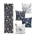 Komplekt 4 jõulupadjakatet ja lauajooksikut Christmas Forest - Minimalist Cushion Covers