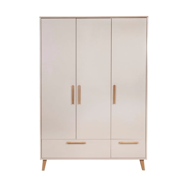 Kreem tammespoonist laste riidekapp 138x200x55 cm Jil - Roba