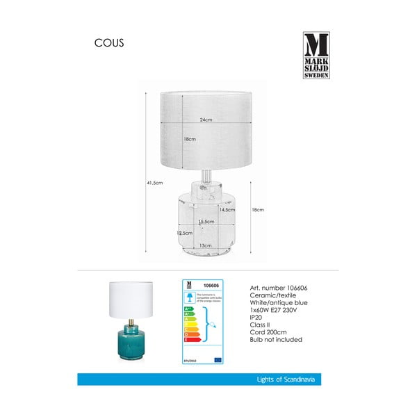 Sinine ja valge laualamp Cous - Markslöjd-image-4
