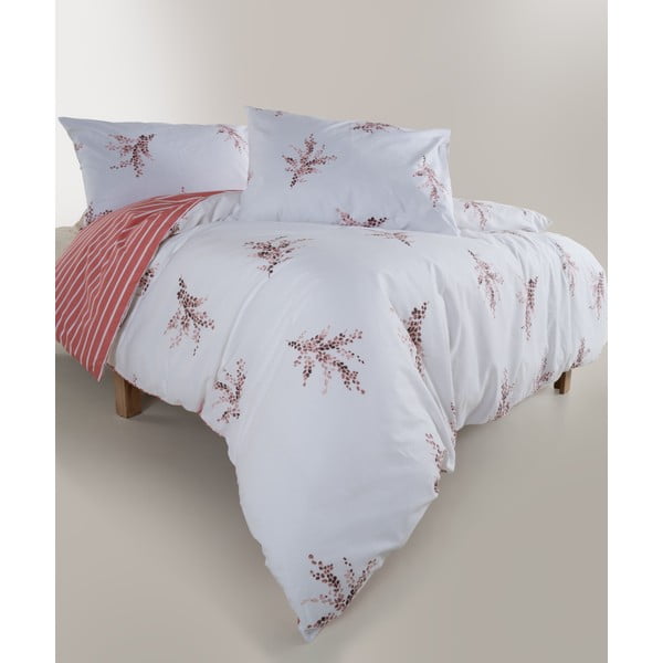 Valge/roosa Renforcé puuvillast pikendatud voodipesu kaheinimesevoodile 240x220 cm Breeze Floral - Mila Home Luxury-image-3