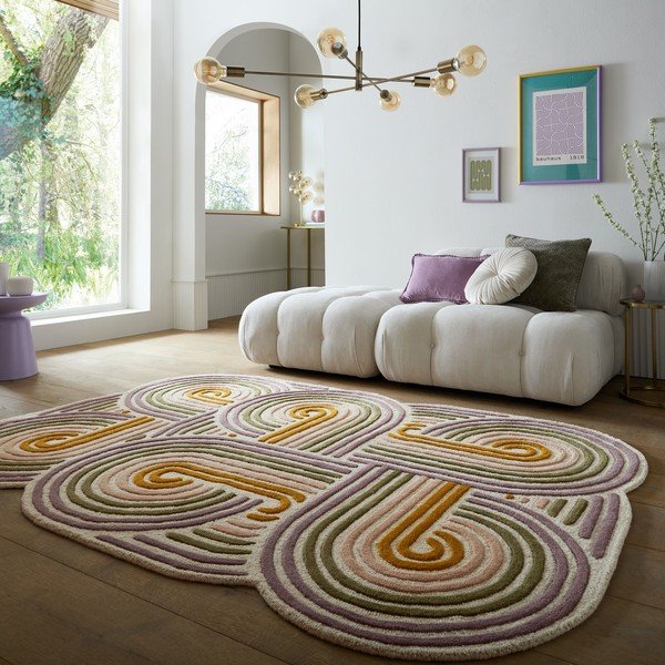 Roheline käsitsi kootud villane vaip 140x200 cm Spiral Shaped - Flair Rugs-image-1