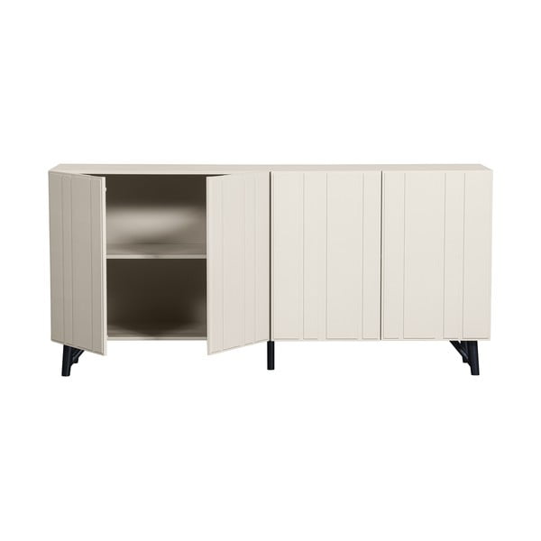 Kreemjas madal kirst männipuidust 181x85 cm Miller - WOOOD-image-3