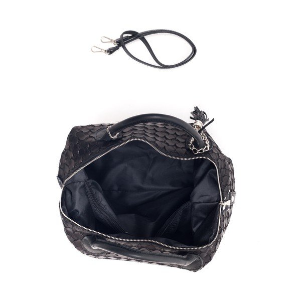 Kožená kabelka Carola, černá-image-3