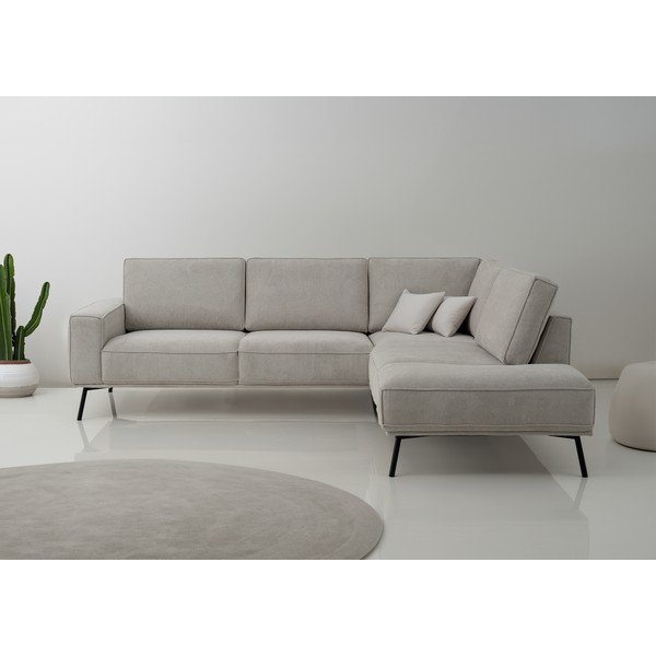 Hallikasbeež šenillist nurgadiivan (parem nurk/L-kujuline) Amsterdam - Scandic-image-1