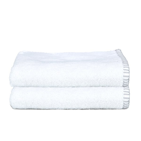 Sada 2 ručníků Whyte 50x90 cm, bílá/šedá