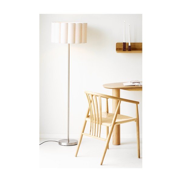 Beež/hõbedane linane põrandalamp (kõrgus 150 cm) Wattom - House Nordic-image-2