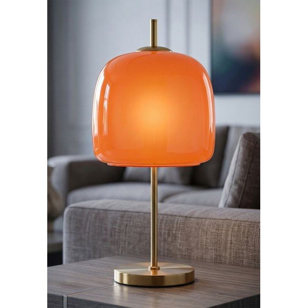 Oranž/kuldne metallist laualamp klaasist varjuga (kõrgus 53 cm) Oldy - Mauro Ferretti-image-1