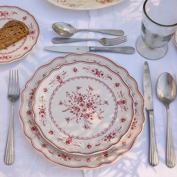 Punane/valge savinõust magustoidutaldrik ø 21 cm Vila - Costa Nova-image-4