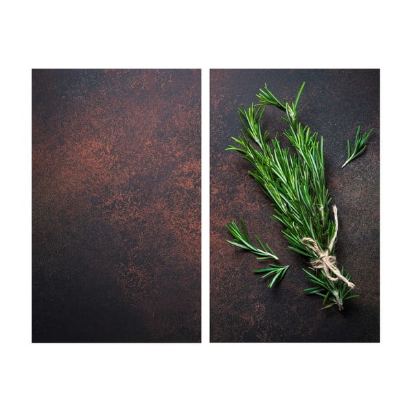 Karastatud klaasist katte komplekt pliidi äärde 2tk 52x30 cm Rosemary - Allstar