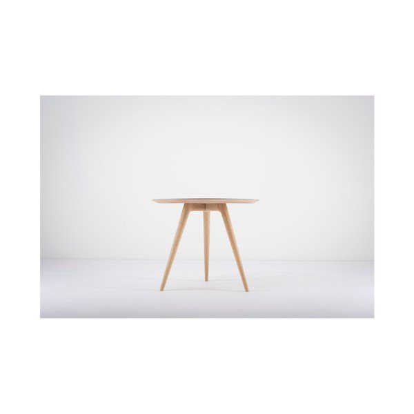 Odkládací stolek z dubového dřeva s modrou deskou Gazzda Arp, ⌀ 55 cm-image-2