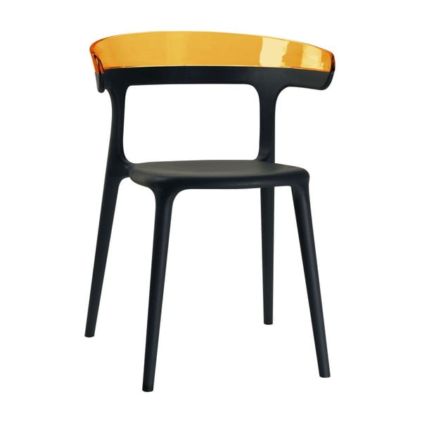 Židle Luna, black/amber