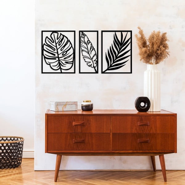 Metallist seinakaunistus 80x38 cm Leaf - Wallity-image-3