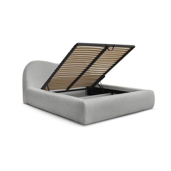 Helehall polsterdatud kaheinimesevoodi koos voodipõhja ja panipaigaga 180x200 cm Orlane - Bobochic Paris-image-3