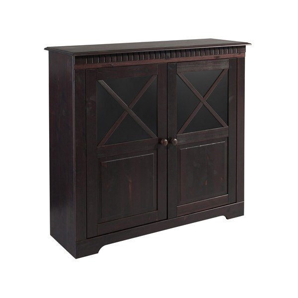 Tumepruun männipuidust vitriinkapp 95x35 cm Lisa - Støraa-image-3