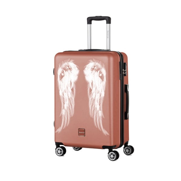 Starorůžový cestovní kufr Berenice Wings, 71 l