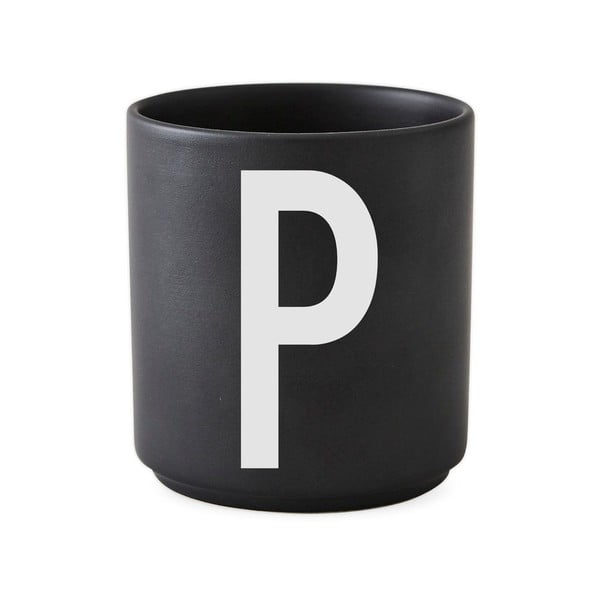 Must portselanist kruus tähestik P, 250 ml A-Z - Design Letters