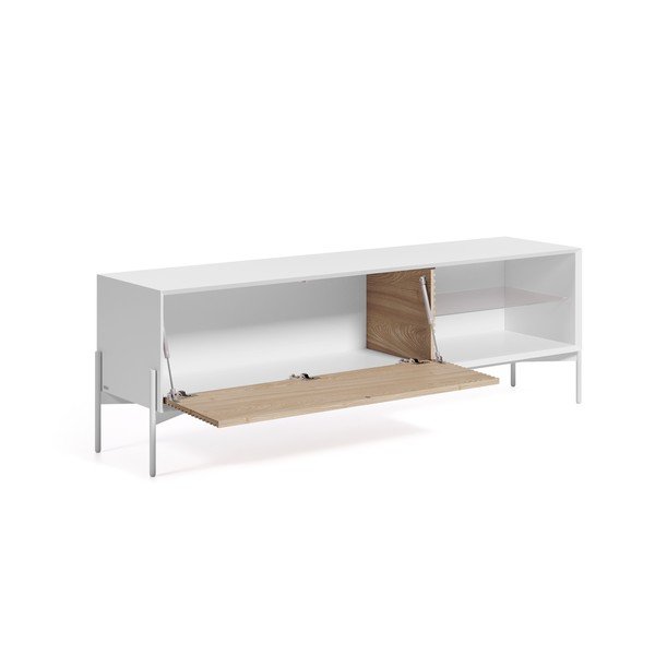 Valge telerikapp koos tuhkpuu ustega , laius 167 cm Marielle - Kave Home-image-2