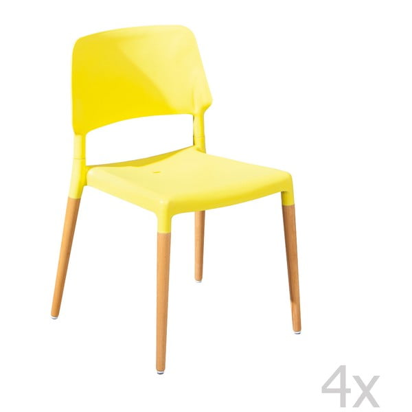Sada 4 jídelních židlí Molde Yellow