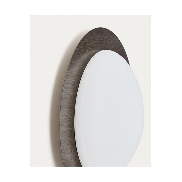 Tumepruun metallist LED-seinalamp ø 40 cm Novae - Kave Home-image-3