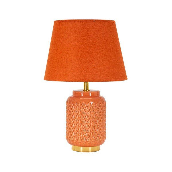Oranž keraamiline laualamp tekstiilist varjuga (kõrgus 44 cm) - Mauro Ferretti