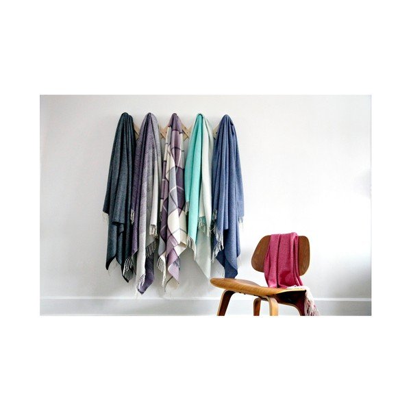 Modrá deka z alpaky Hawke&Thorn Bradshaw Check, 180 x 130 cm-image-4