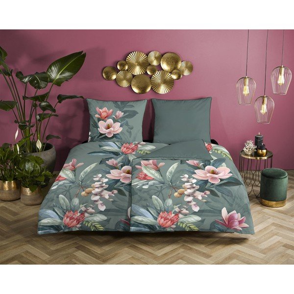 Roheline orgaanilisest puuvillast üheinimesevoodi lina Rose, 140 x 220 cm Organic - Descanso-image-1