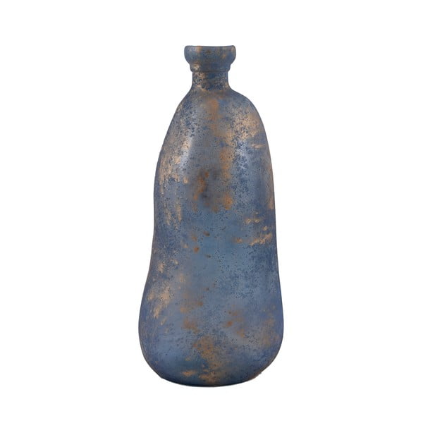 Modrá váza z recyklovaného skla s patinou Ego Dekor Simplicity, výška 51 cm