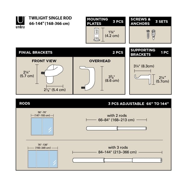 Terasest pikendatav kardinapuu 213 - 365 cm Twilight - Umbra-image-4