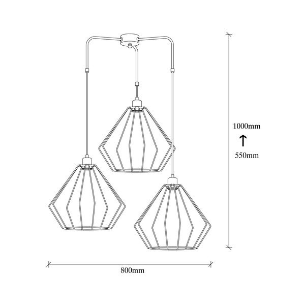 Mustast metallist rippvalgusti Opviq lights Fedros - Opviq lights-image-4